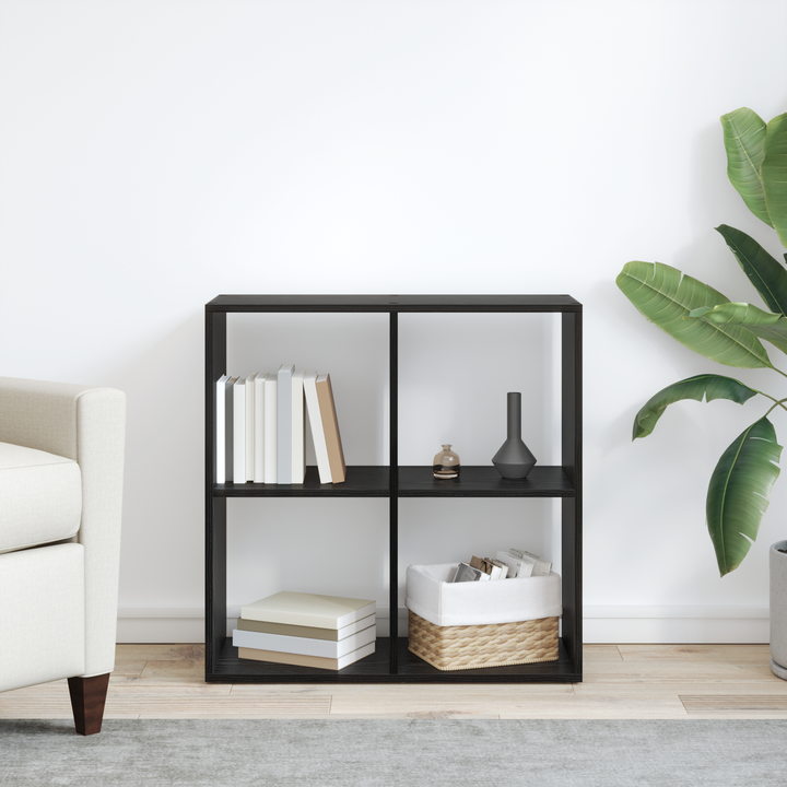 Bogskab Sort eg 69,5 x 29 x 69,5 cm Konstrueret træ