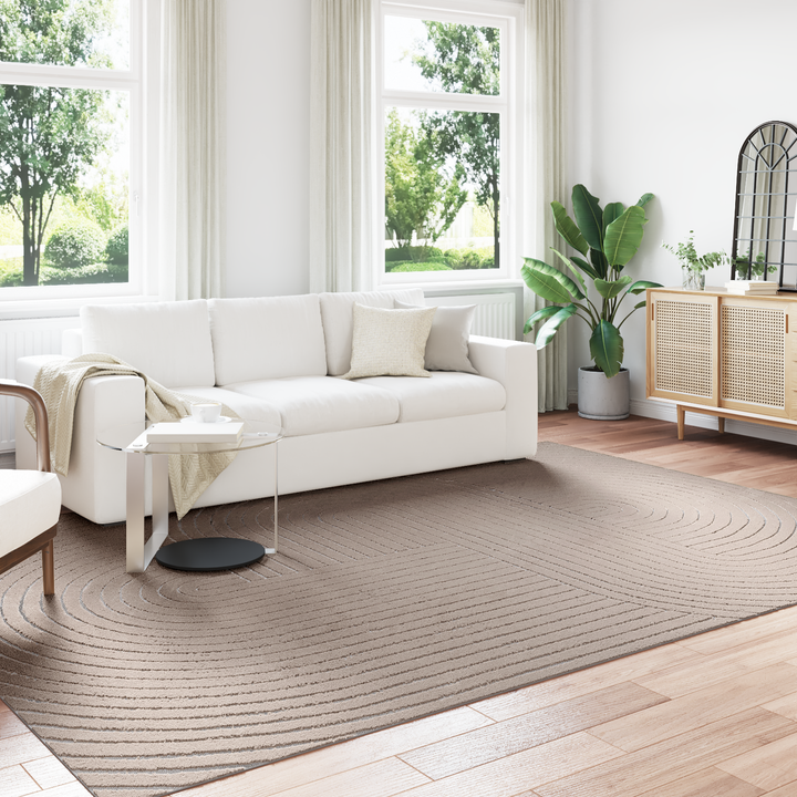 Områdetæpper Rektangulær PALMERAS Beige 280 x 200 cm Polyester