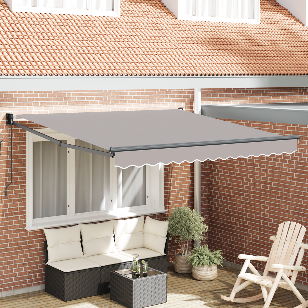 Udtrækkelig markise Lysegrå 350 x 250 cm