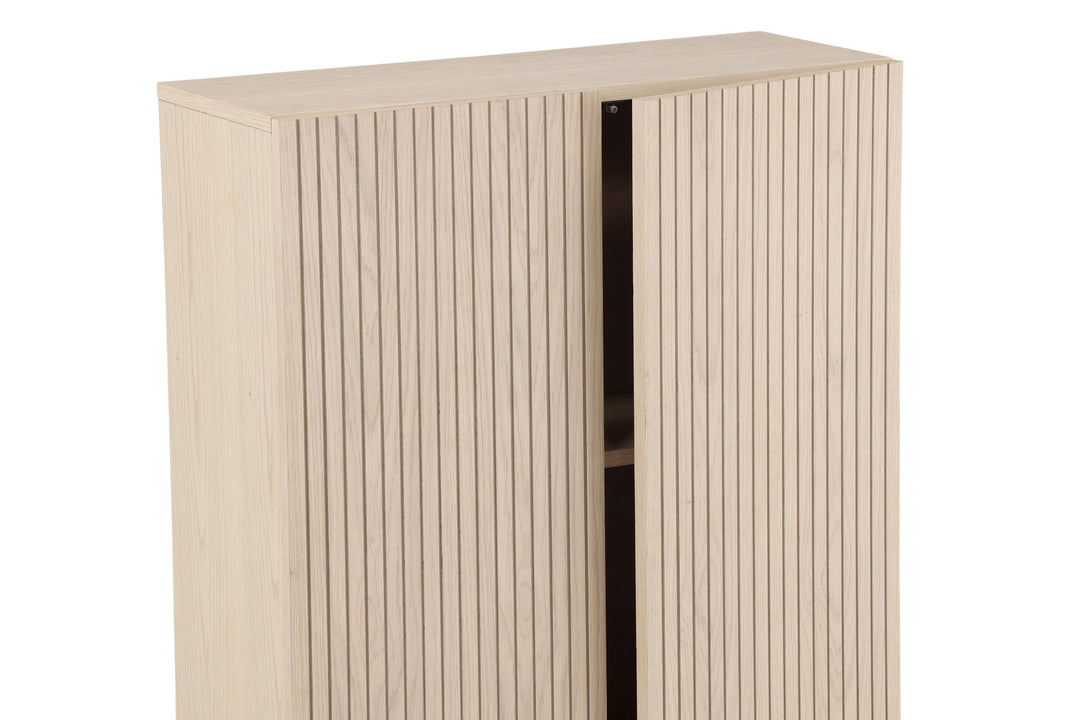Vind Björkön High Cabinet Storage - Whitewash / Oak/faneer