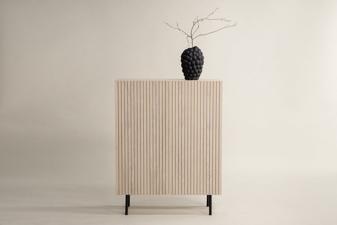Vind Björkön High Cabinet Storage - Whitewash / Oak/faneer