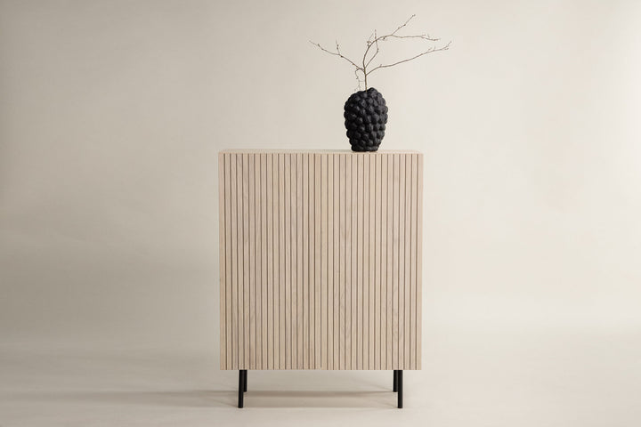 Vind Björkön High Cabinet Storage - Whitewash / Oak/faneer