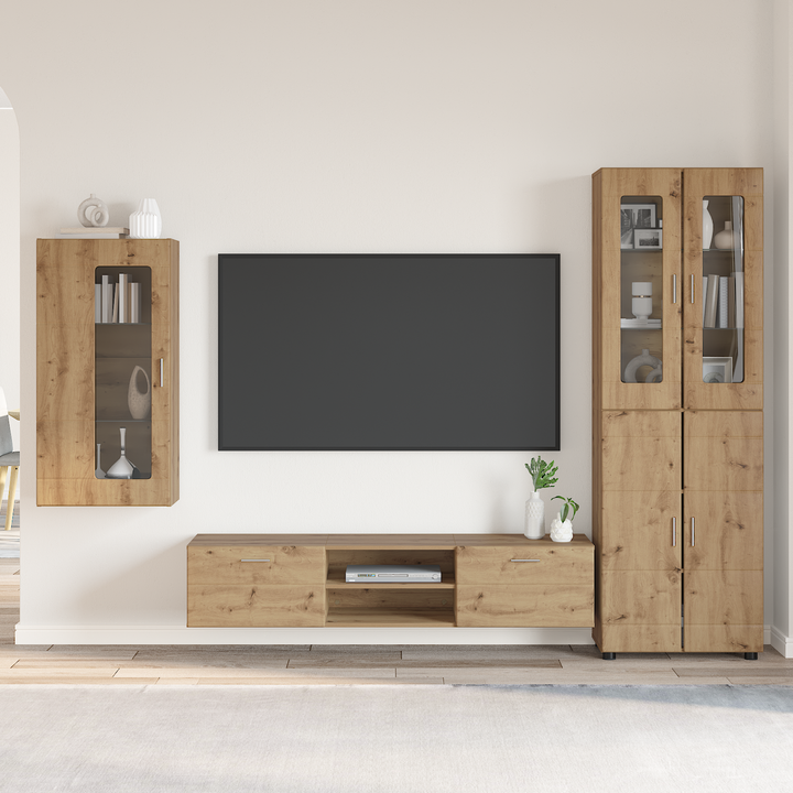 TV-møbelsæt med dør FLORIN 3 pcs Artisan Egetræ Konstrueret træ