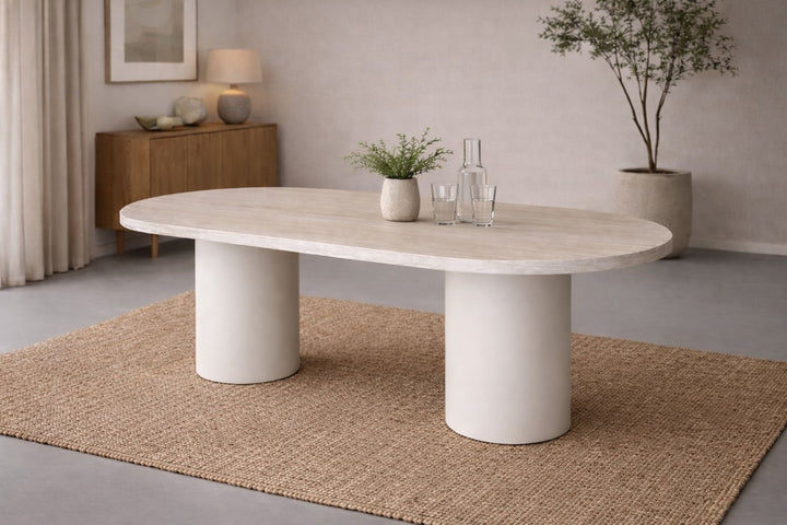 Venture Home Narvik Spisebord 100x200 cm - Beige / MDF Papirfiner Travertin