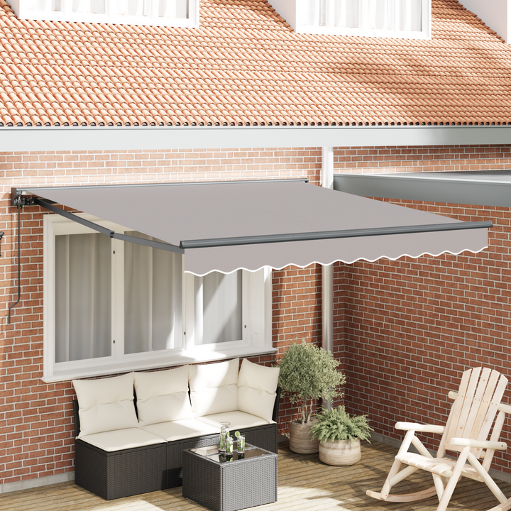 Markiseramme Lysegrå 300 x 250 cm Polyester med PU belægning