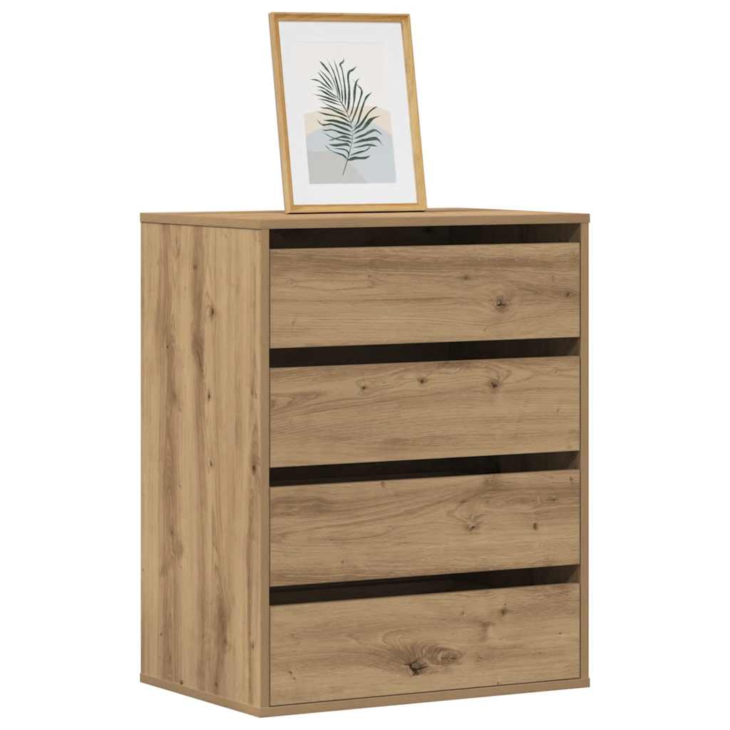 kommode til hjørne 60x41x76 cm konstrueret træ egetræsfarve