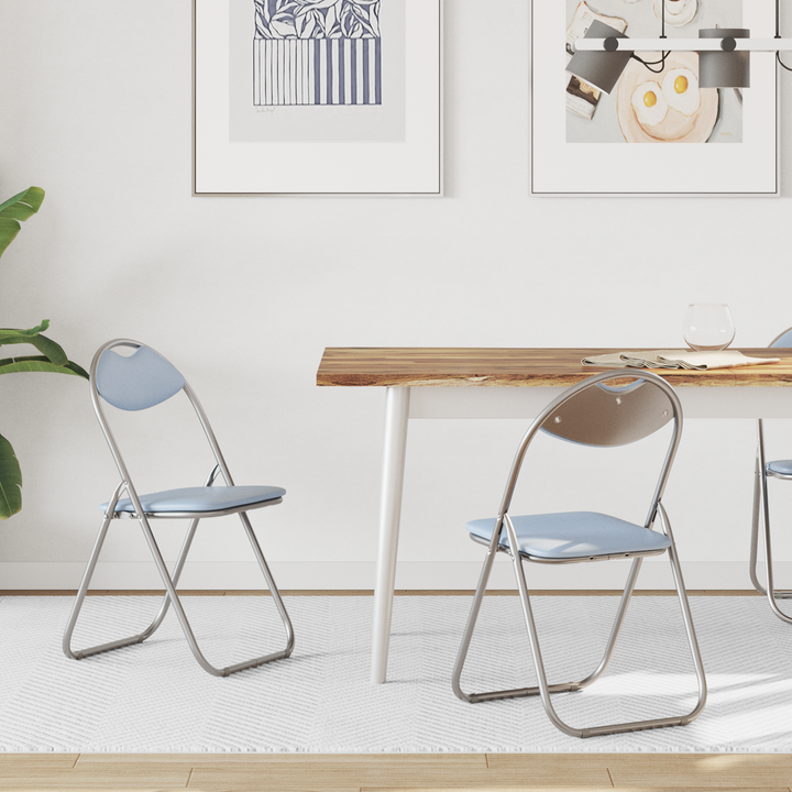 Sammenklappelig stol 2 pcs Grå 48 x 43,5 x 81 cm Faux læder