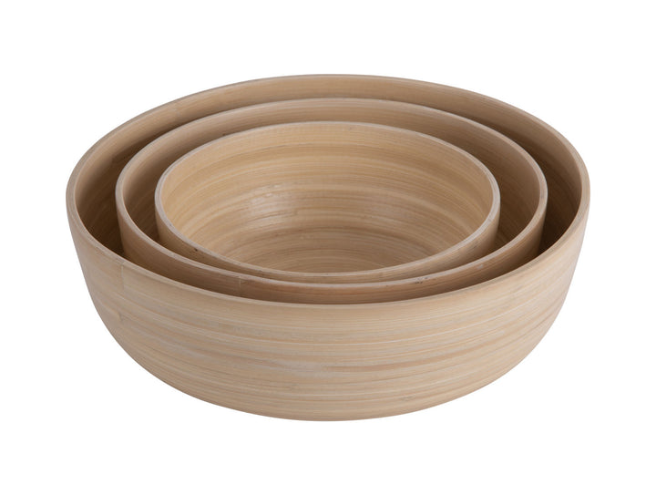 present time Bowl set Puro Round bamboo natural