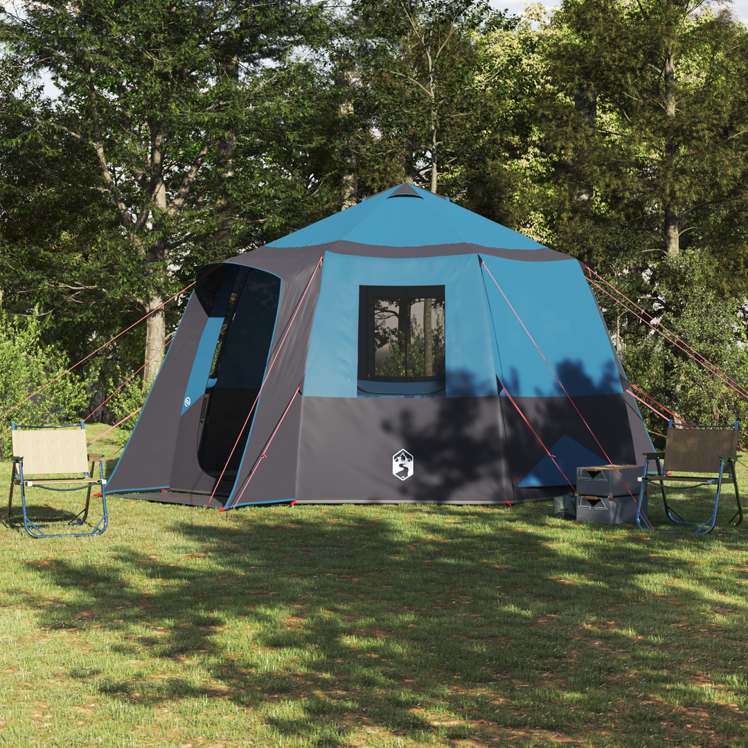Cabin tent til 12 personer Blå og grå 405 x 405 x 273 cm