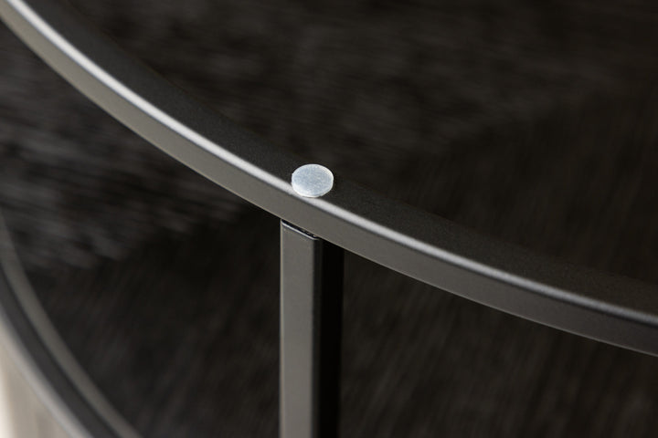 Furniture Fashion Bovall Sofa Table - Black / Clear glass ⌀90