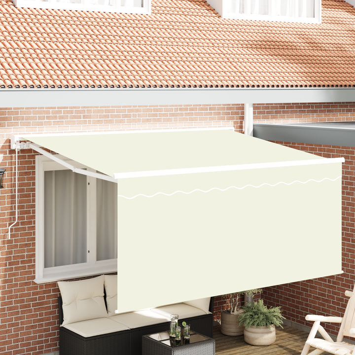 Utrækkelig Markise Creme 300 x 200 cm Polyester og Aluminium