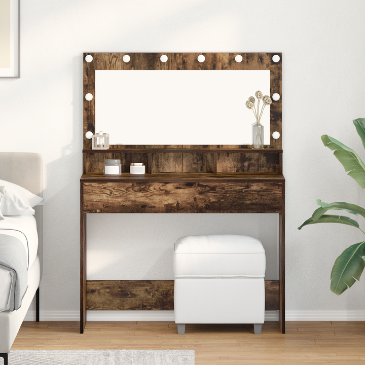 Klædeskab med hylde Røget eg 100 x 41 x 135 cm Konstrueret træ