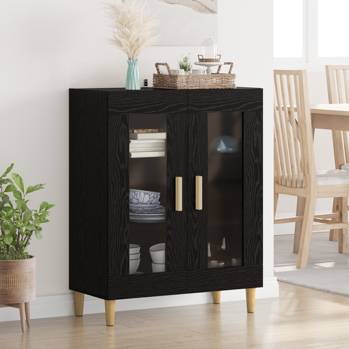 Sideboard Sort eg 69,5 x 34 x 90 cm Konstrueret træ