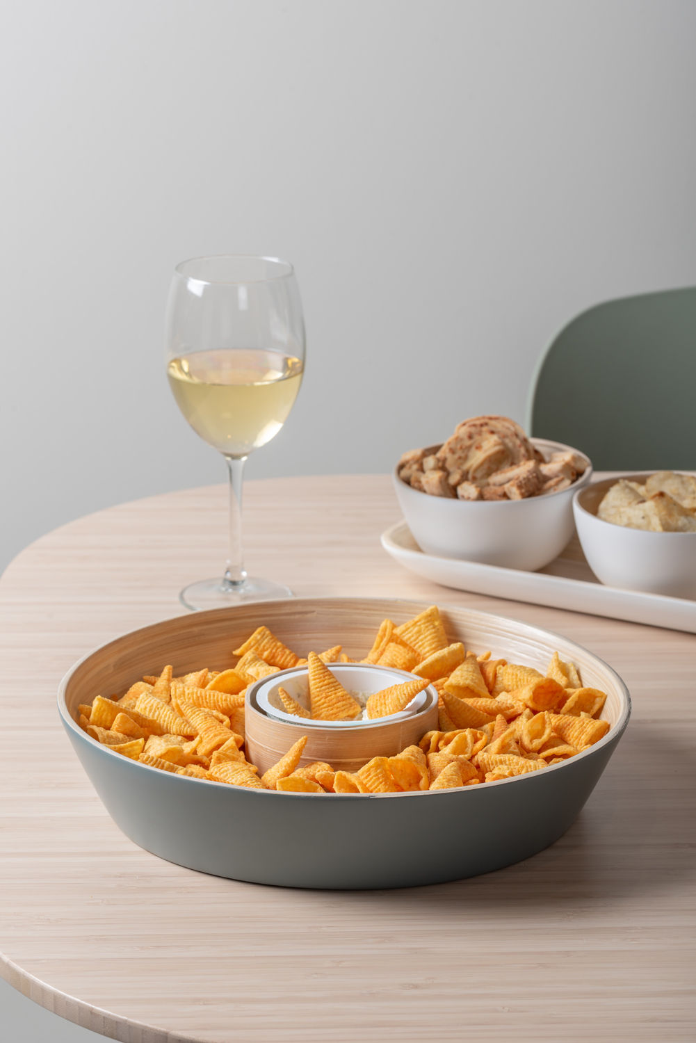 present time Bowl Puro chip & dip bamboo jungle green