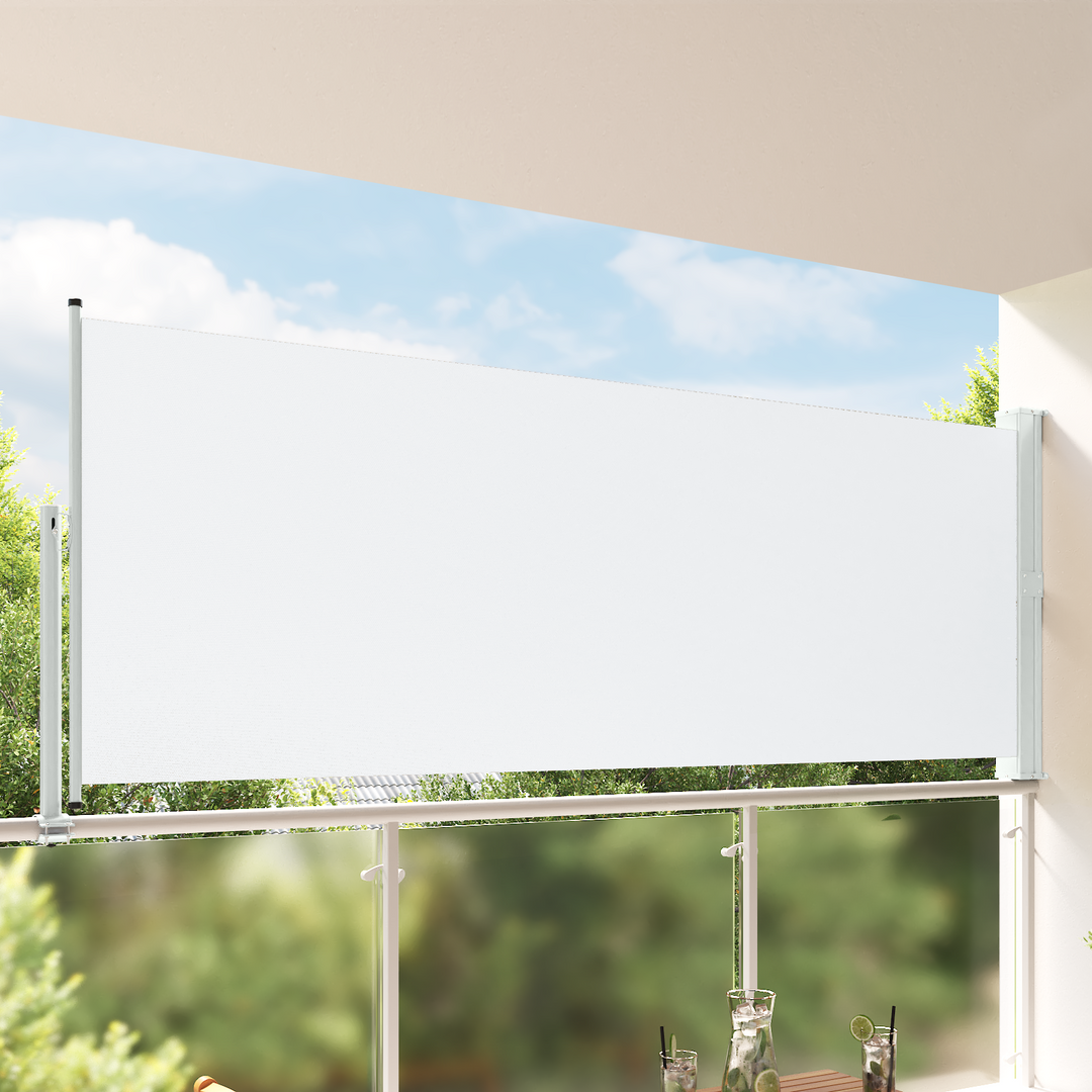 Side Markise 117 x 300 cm 100% polyester jern stål Rektangulær