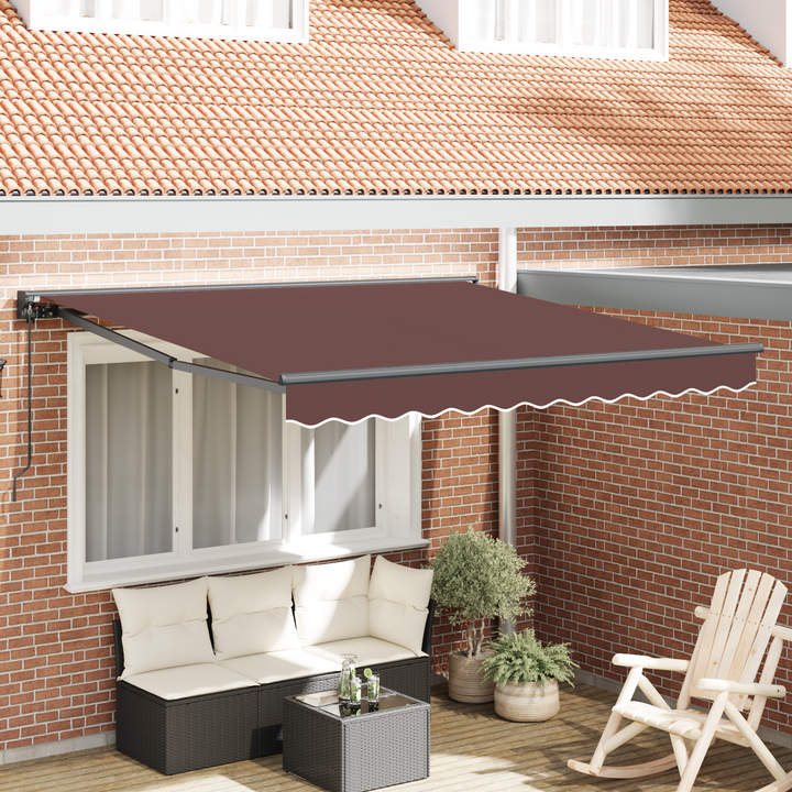 Markiseramme Brun 300 x 250 cm Polyester med PU belægning