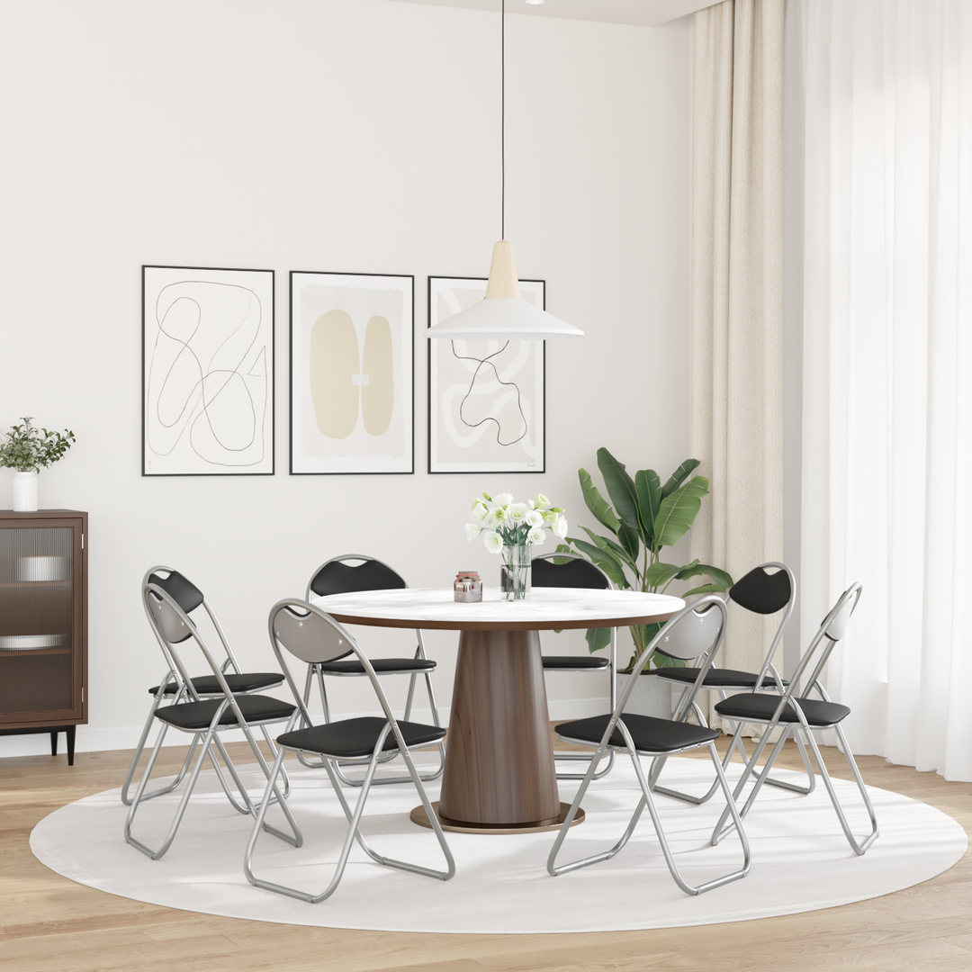 Sammenklappelig stol 8 pcs Sort og grå 48 x 43,5 x 81 cm