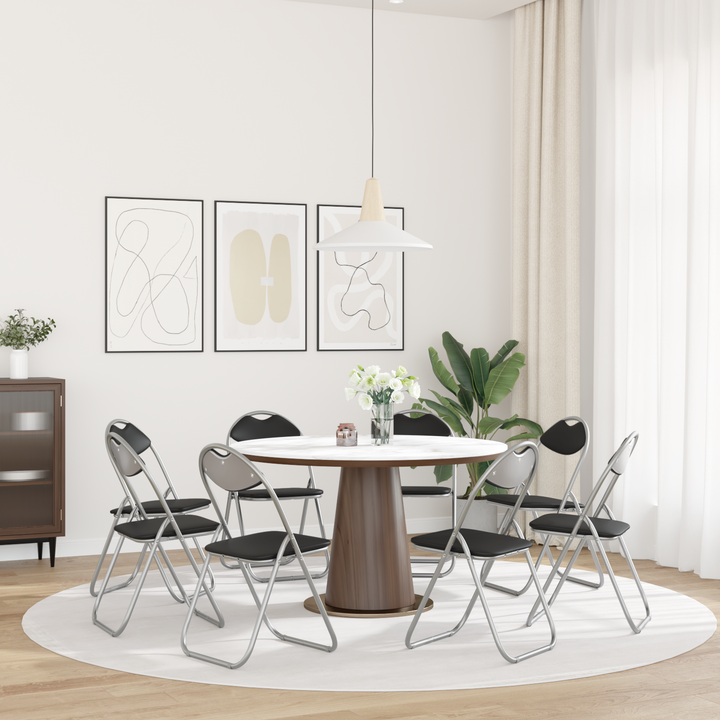 Sammenklappelig stol 8 pcs Sort og grå 48 x 43,5 x 81 cm