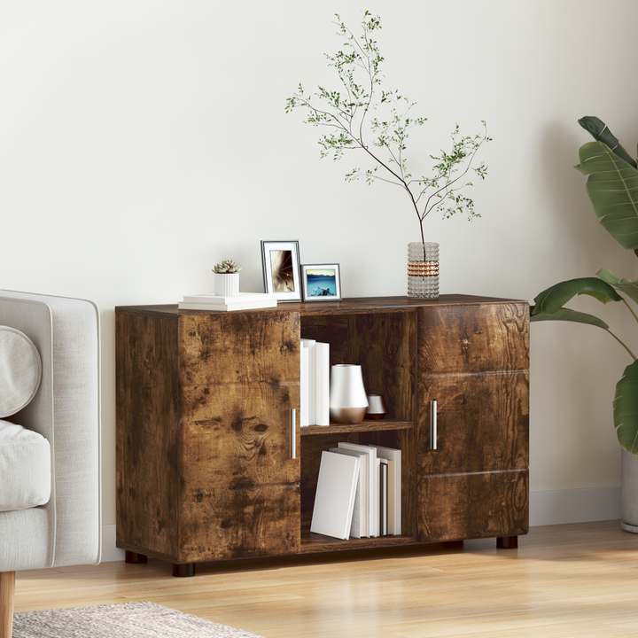 Sideboard FLORIN Røget eg 88,5 x 30,5 x 55,5 cm Konstrueret træ