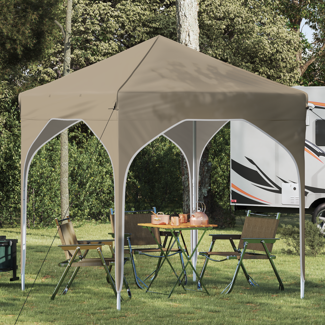 Pop-up Festtelt 194 x 194 x 245 cm Cremefarvet