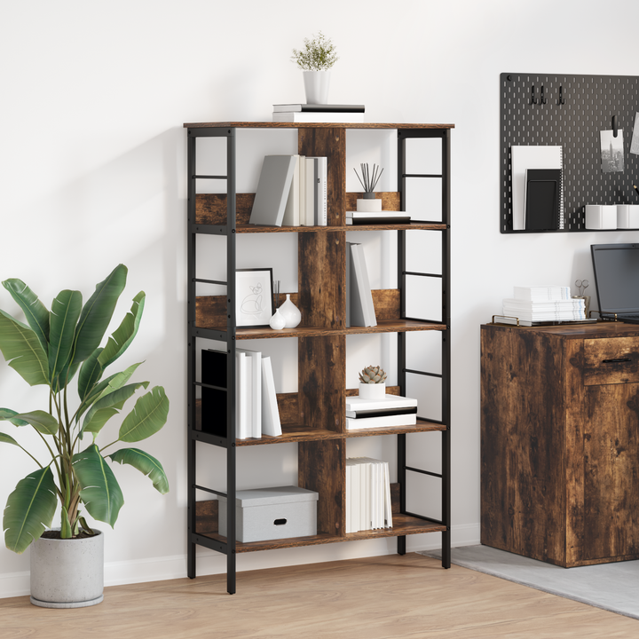 Bogreol Røget eg 82 x 32 x 144,5 cm Konstrueret træ