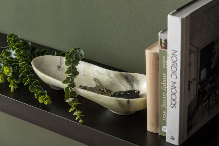 present time Bowl Organic large marble himalayan green