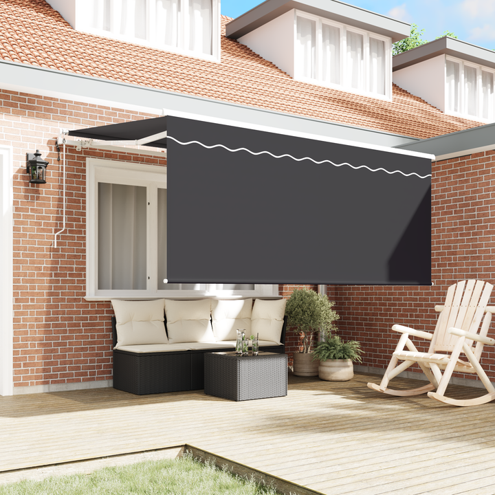Utrækkelig Markise Antracit 300 x 200 cm Polyester og Aluminium