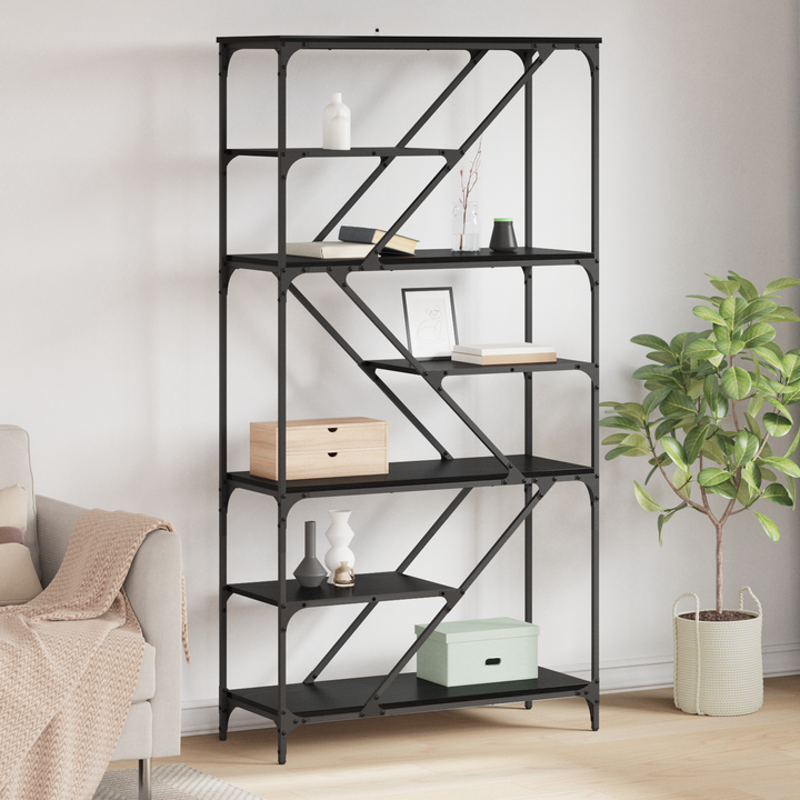 Bogreol Sort eg 91 x 36 x 176 cm Konstrueret træ