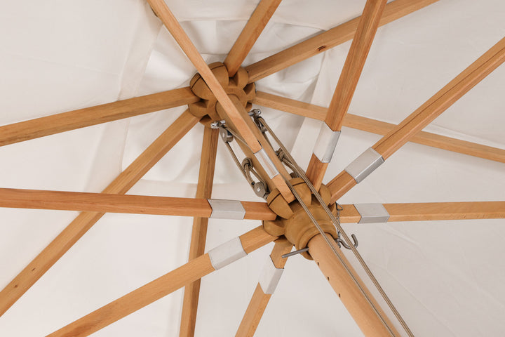 Venture Home Naxos Umbrella - 3*3m - Wood / Ecru Fabric