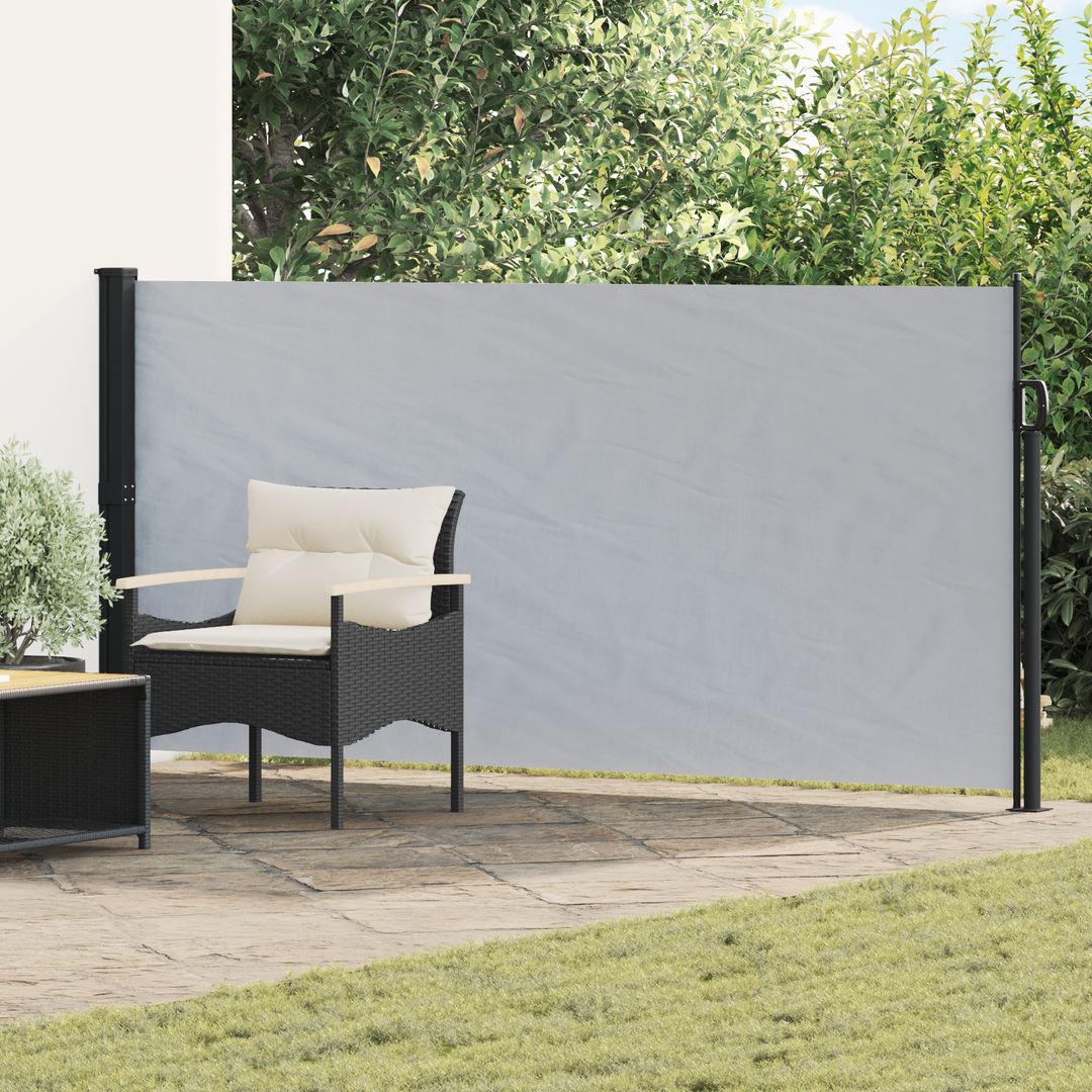 Udtrækkeligt side-markise Grå 500 x 120 cm Polyester