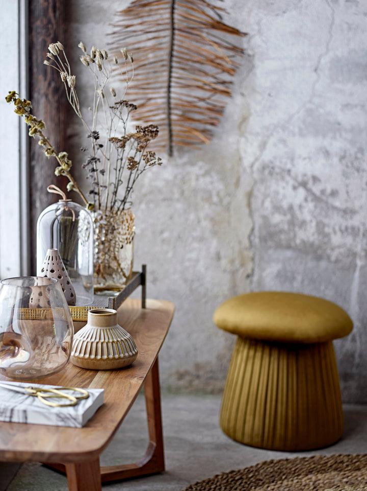 Bloomingville Roberta Puf, Gul, Polyester