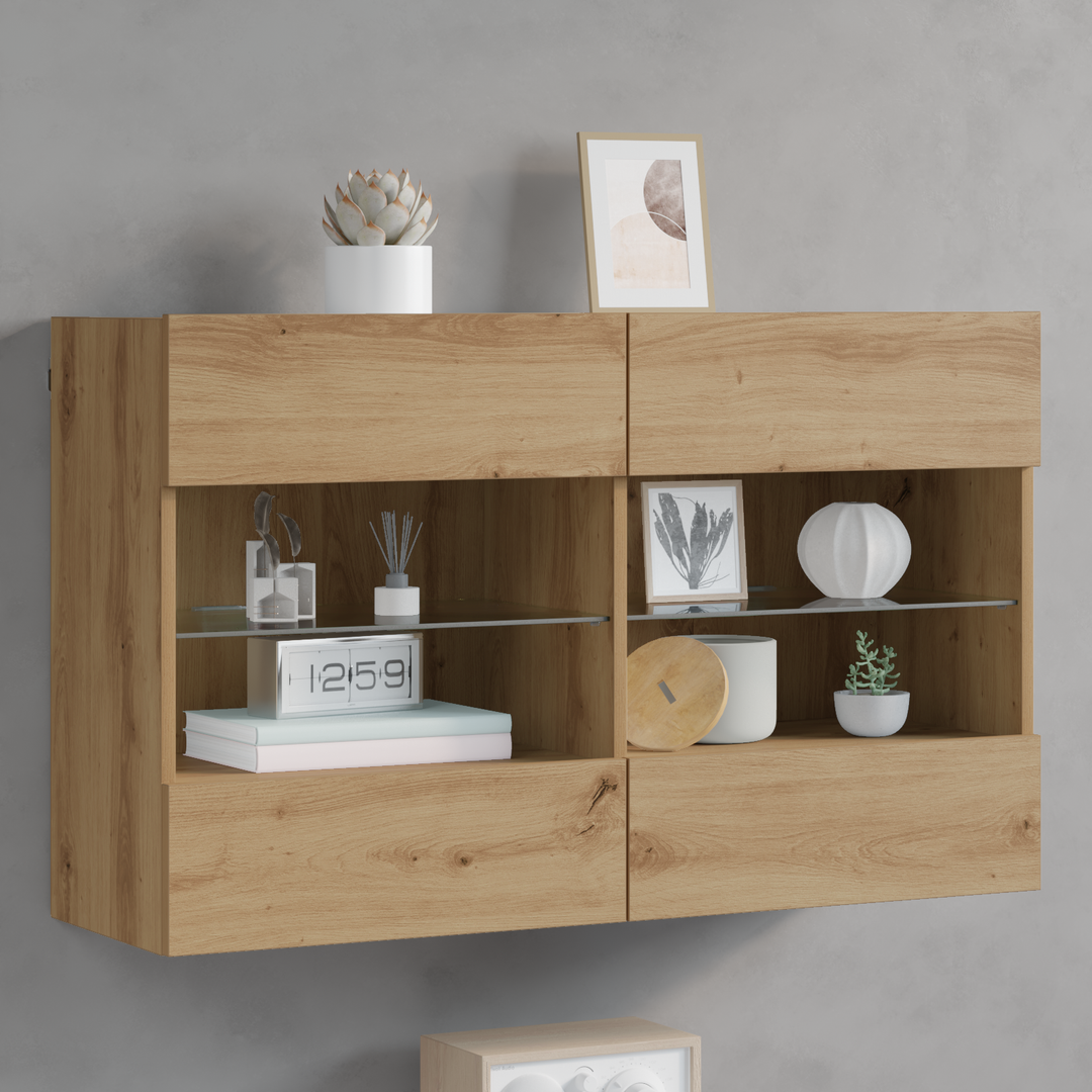 TV vægskab Artisan Egetræ 98,5 x 30 x 60,5 cm Konstrueret træ