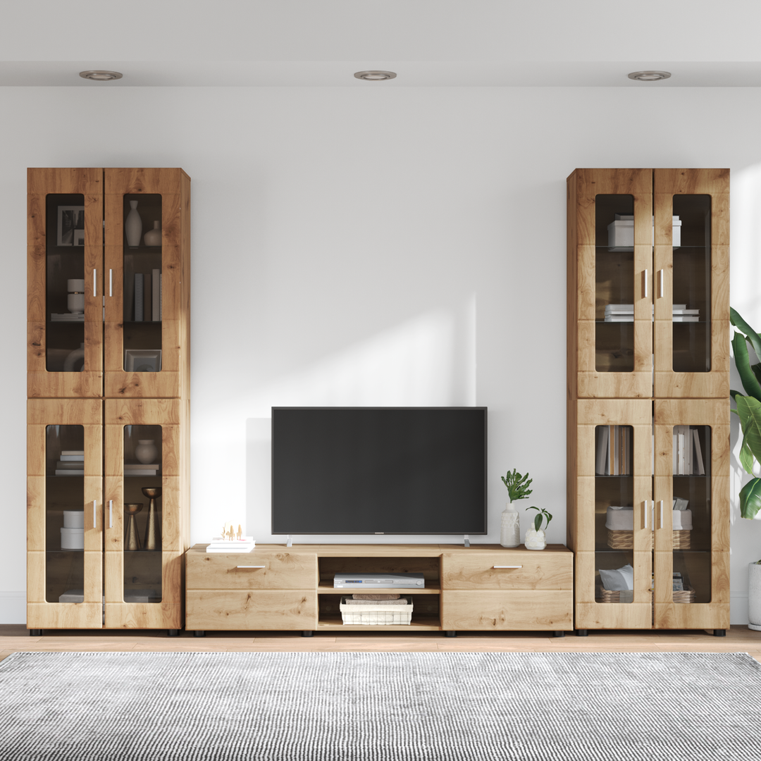 TV-møbelsæt med dør FLORIN 3 pcs Artisan Egetræ Konstrueret træ