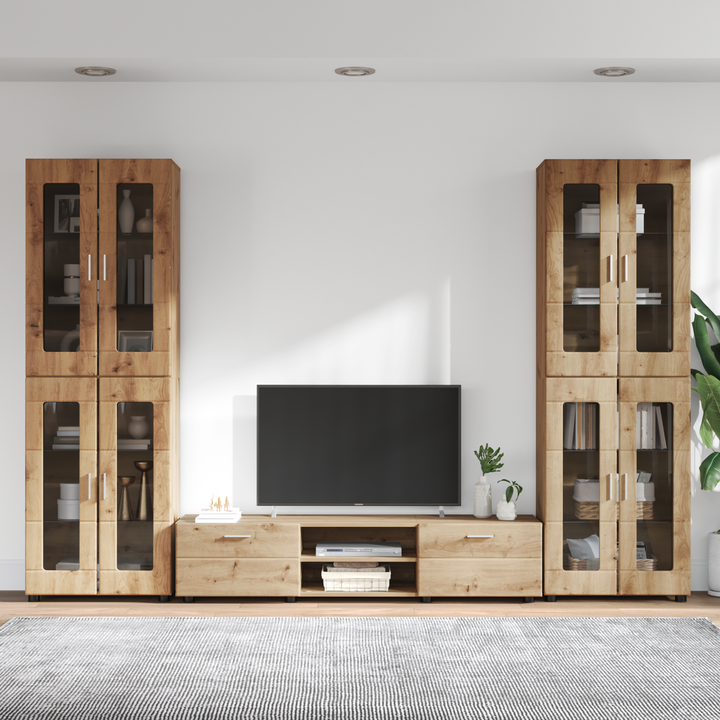 TV-møbelsæt med dør FLORIN 3 pcs Artisan Egetræ Konstrueret træ