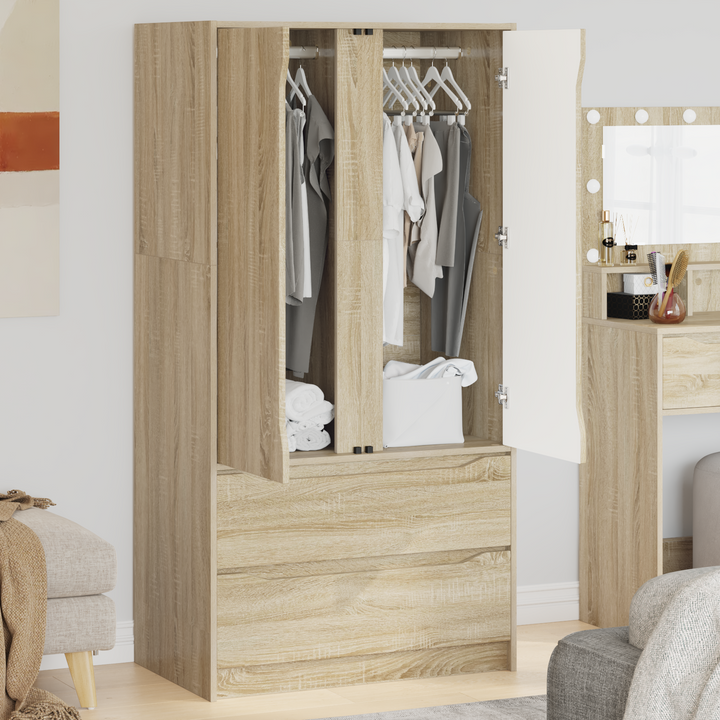 Garderobeskab Sonoma eg 79,5 x 49 x 156 cm Konstrueret træ