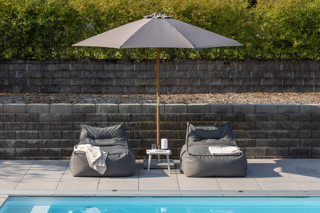 Venture Home Ixos Umbrella - ø300 - Wood / Grey Fabric