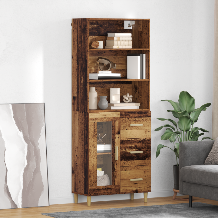 Highboard Gammelt træ 69,5 x 34 x 180 cm Konstrueret træ