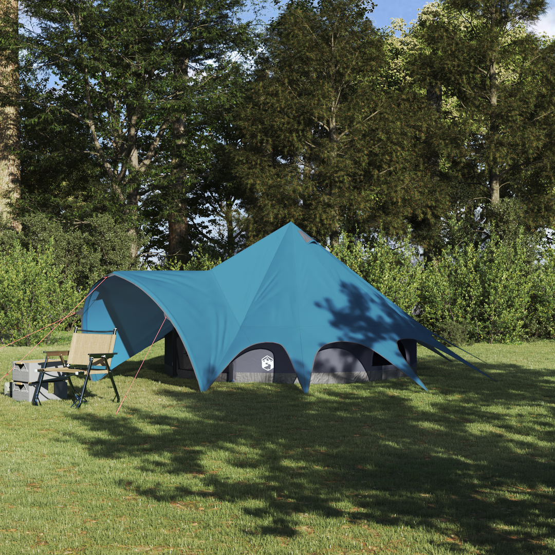 Teepee Telt 3-Person med tag Blå og grå 312 x 312 x 197 cm