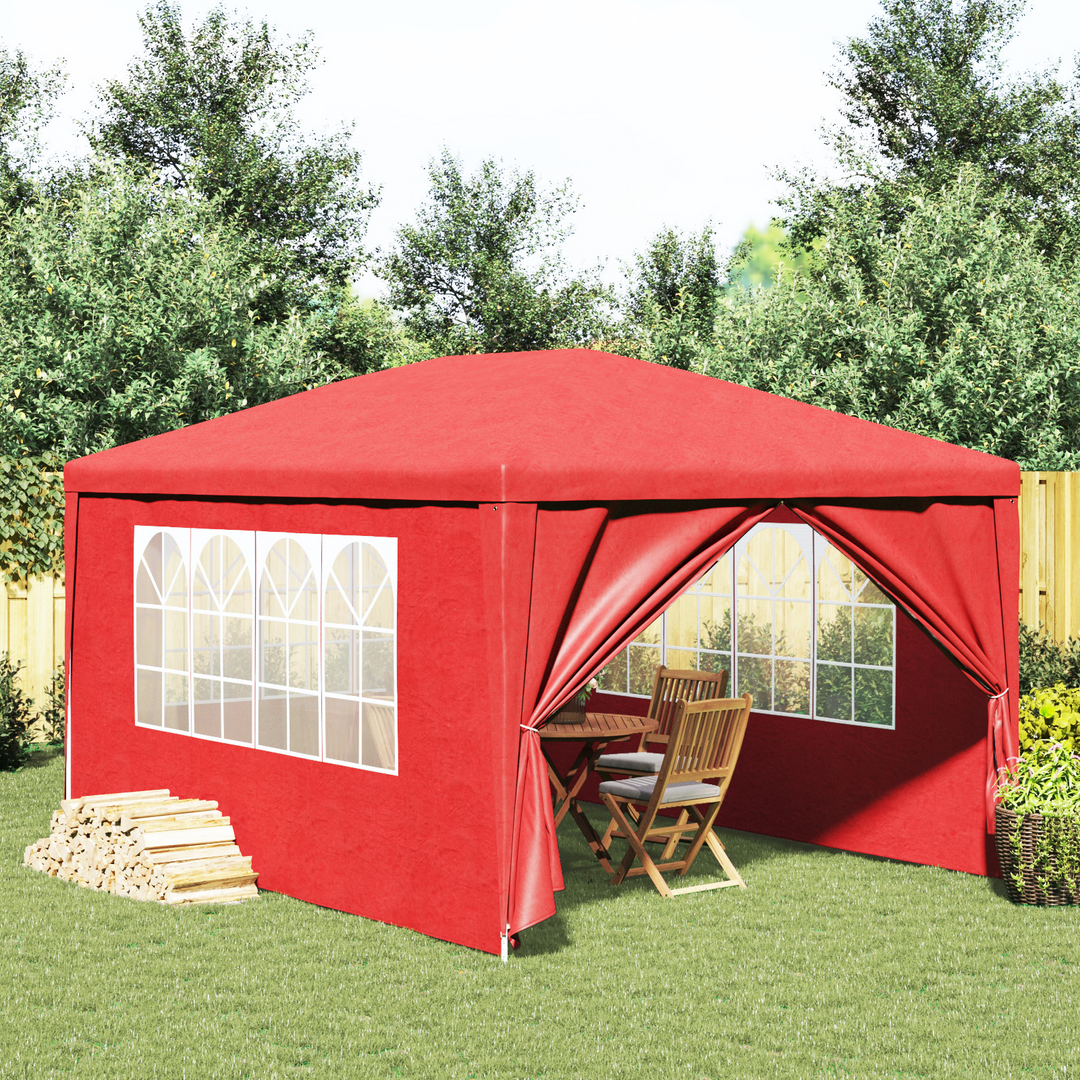 Party Tent 400 x 300 x 255 cm Rød PE og stål