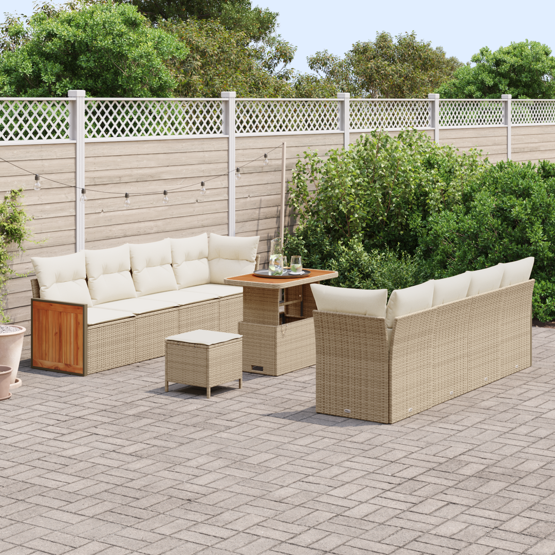 Havesofa Sæt med pude 11 pcs Beige og creme