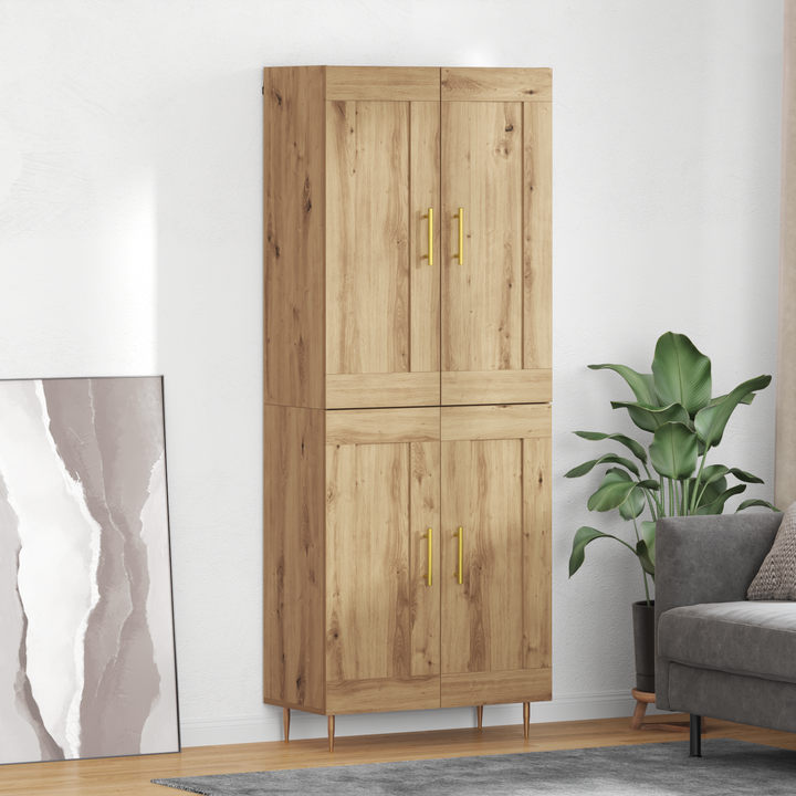 Highboard Artisan Egetræ 69,5 x 34 x 180 cm Konstrueret træ