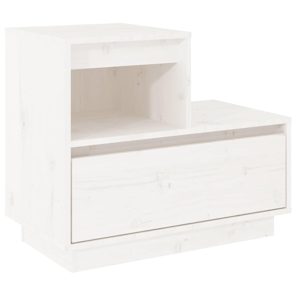 sengeborde 2 stk. 60x34x51 cm massivt fyrretræ hvid