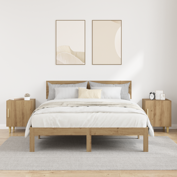 Natskab 2 pcs Artisan Egetræ 40 x 40 x 50 cm Konstrueret træ