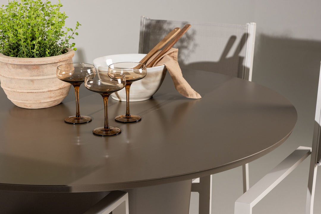 Venture Home Santa Fe Dining Table ø120 - Roasty +Copacabana Stacking Chair - Beige/Beige _4