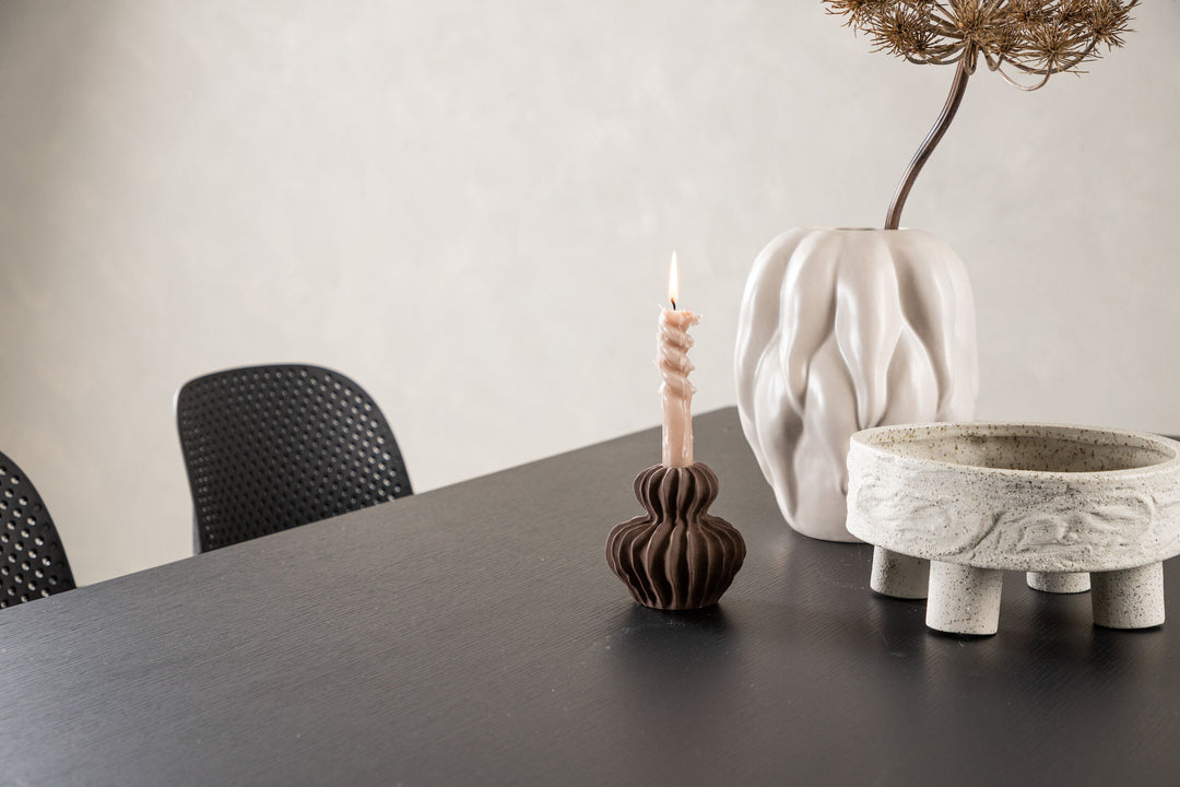 Venture Home Vail Dining Table - Black / Smoked Black MDF +Baltimore Dining Chair - Black / Black Plastic _6