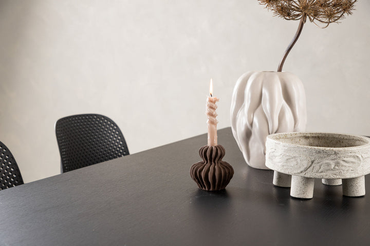 Venture Home Vail Dining Table - Black / Smoked Black MDF +Baltimore Dining Chair - Black / Black Plastic _6