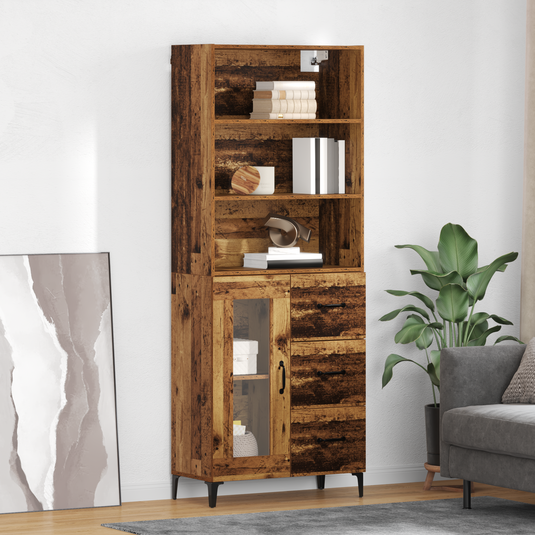 Highboard Gammelt træ 69,5 x 34 x 180 cm Konstrueret træ