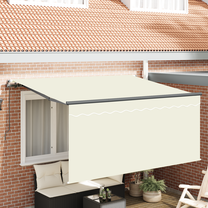 Utrækkelig Markise Creme 300 x 200 cm Polyester og Aluminium