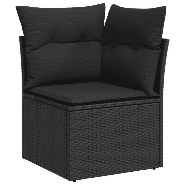 sofasæt til haven 3 dele med hynder polyrattan sort