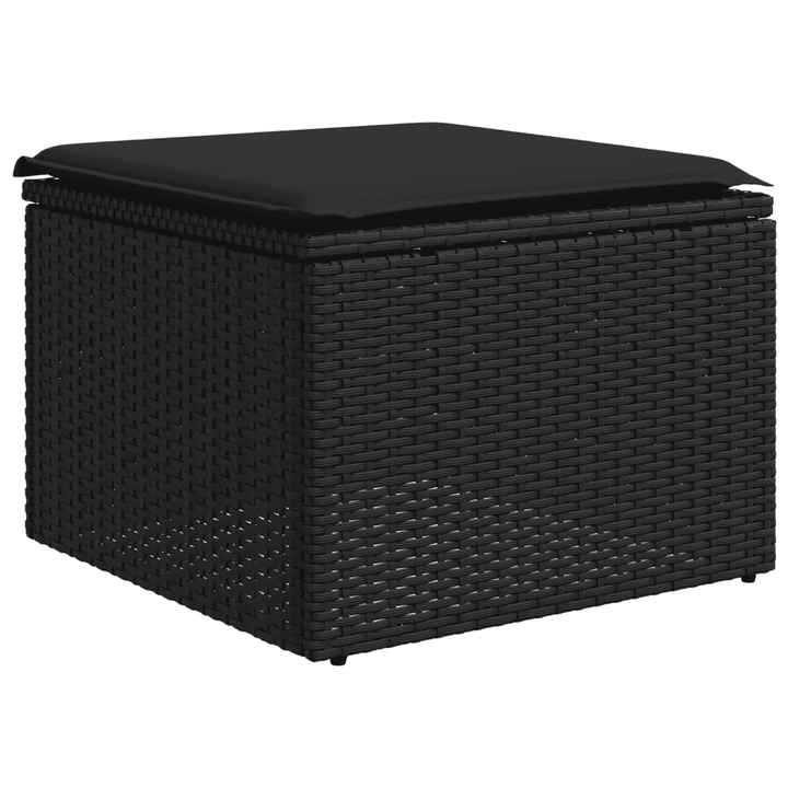 sofasæt til haven 9 dele med hynder polyrattan sort